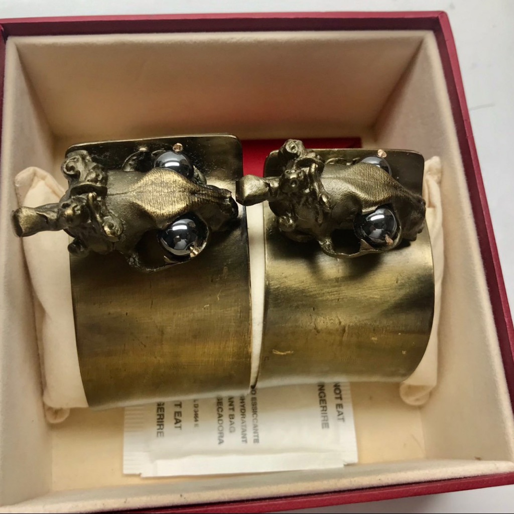 Valentino Beaded Skull Cuff - Set Of 2 399$